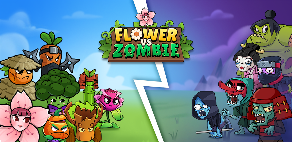 Ícone e gráficos do jogo Flower Defense Zombies Offensive